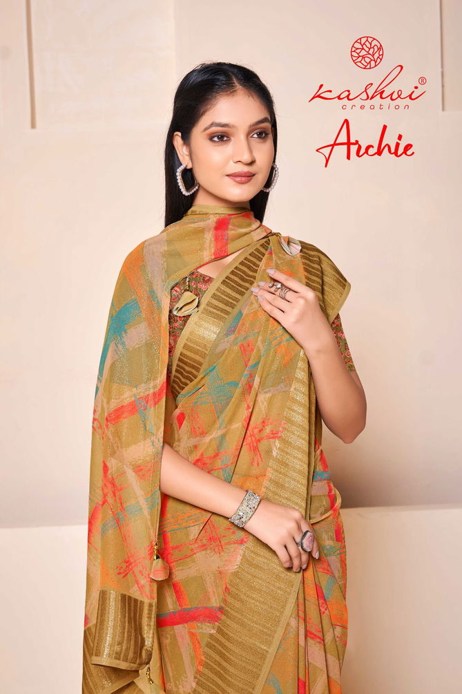 Archie By Kashvi Georgette Printed Sarees Catalog 